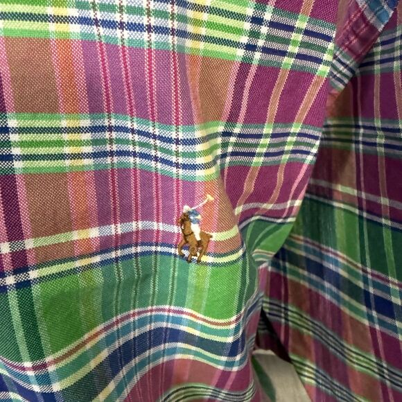 Ralph Lauren Men's 4XB Mutlicolor Plaid Short Sleeve Button-Front Shirt - Picture 3 of 7